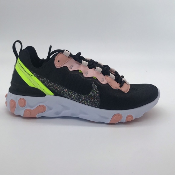Nike Women's React Element 55 Premium Shoes Black - Picture 8 of 11